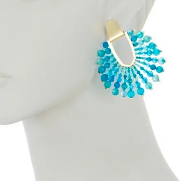 🌺🎉HP🎉🌺 NWT Kendra Scott Diane Beaded Gemstone Statement Earrings - Picture 14 of 16